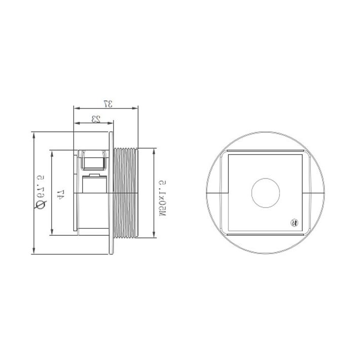 KBL cable entry system, thread specification M50x1.5, thread length 14 mm, KBL-QVT50/1, 047501